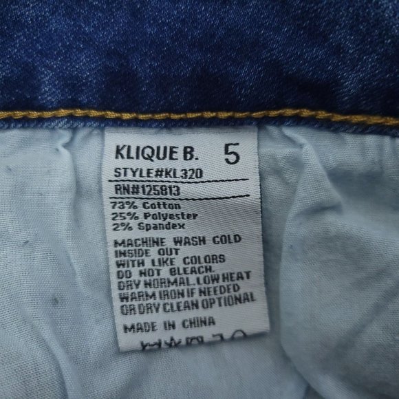 Klique B Skinny Ankle Jeans NEW Sz 5 Distressed Raw Hem Stretch Denim High Rise - Picture 7 of 10